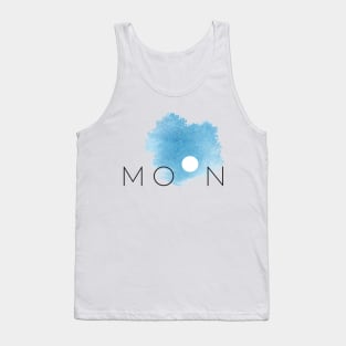 Full Moon Phases Blue Watercolor Sky Tank Top